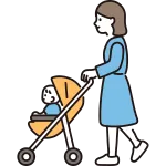Woman Pushing Stroller SVG Icon